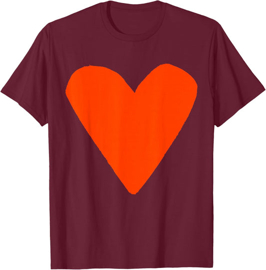 Cute Orange Heart T-Shirt - T-Shirt | Maroon
