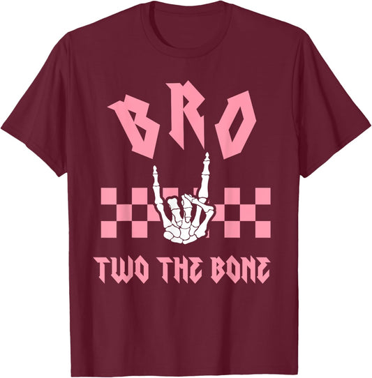 Bro Bad Two the Bone Birthday 2 Years Old Birthday T-Shirt - T-Shirt | Maroon