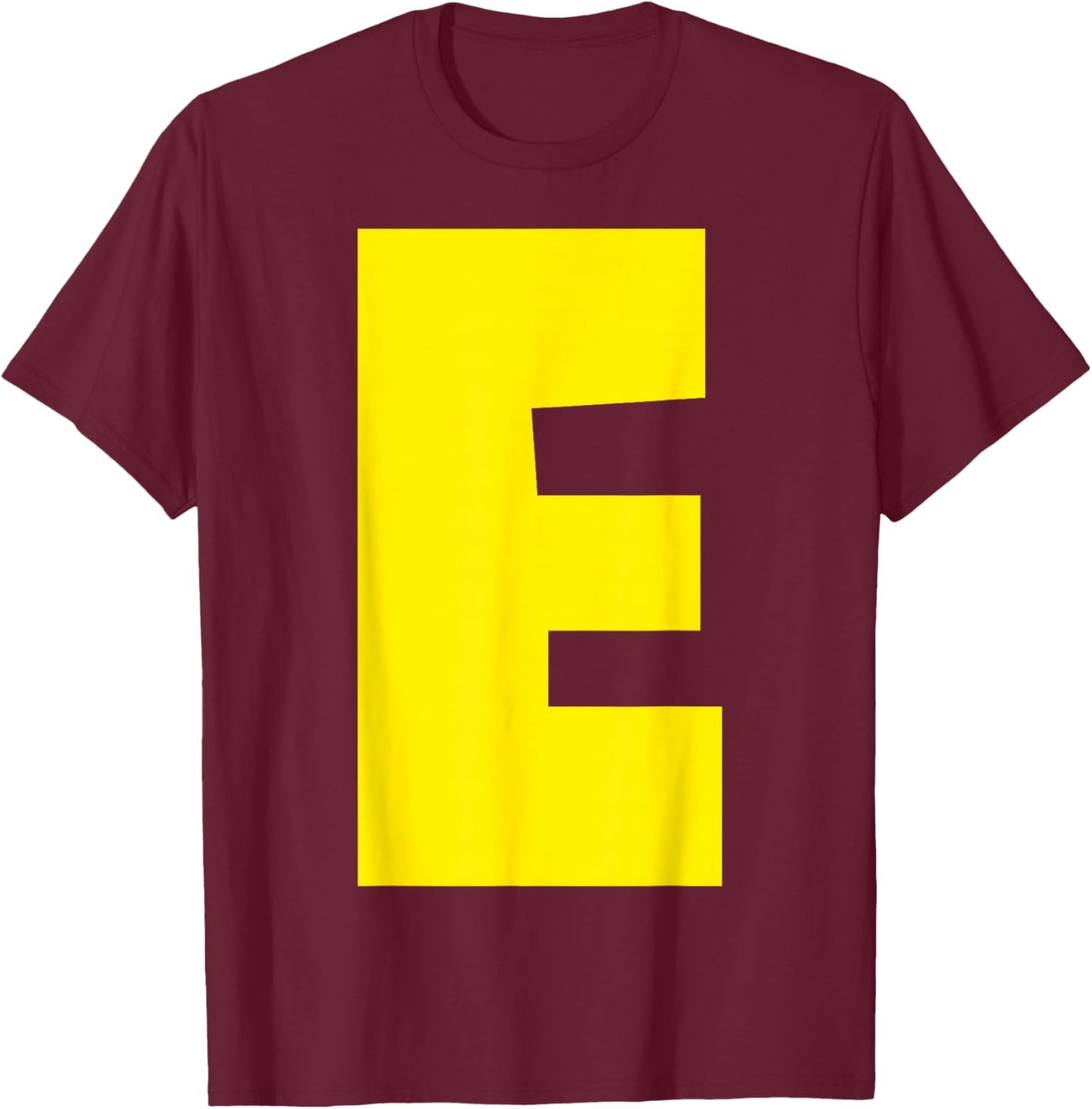 "E" Letter Chipmunk Group Matching Funny Halloween Letter E T-Shirt - T-Shirt | Maroon