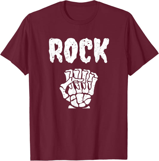 Rock, Paper, Scissors Team Costume - Funny Halloween T-Shirt - T-Shirt | Maroon
