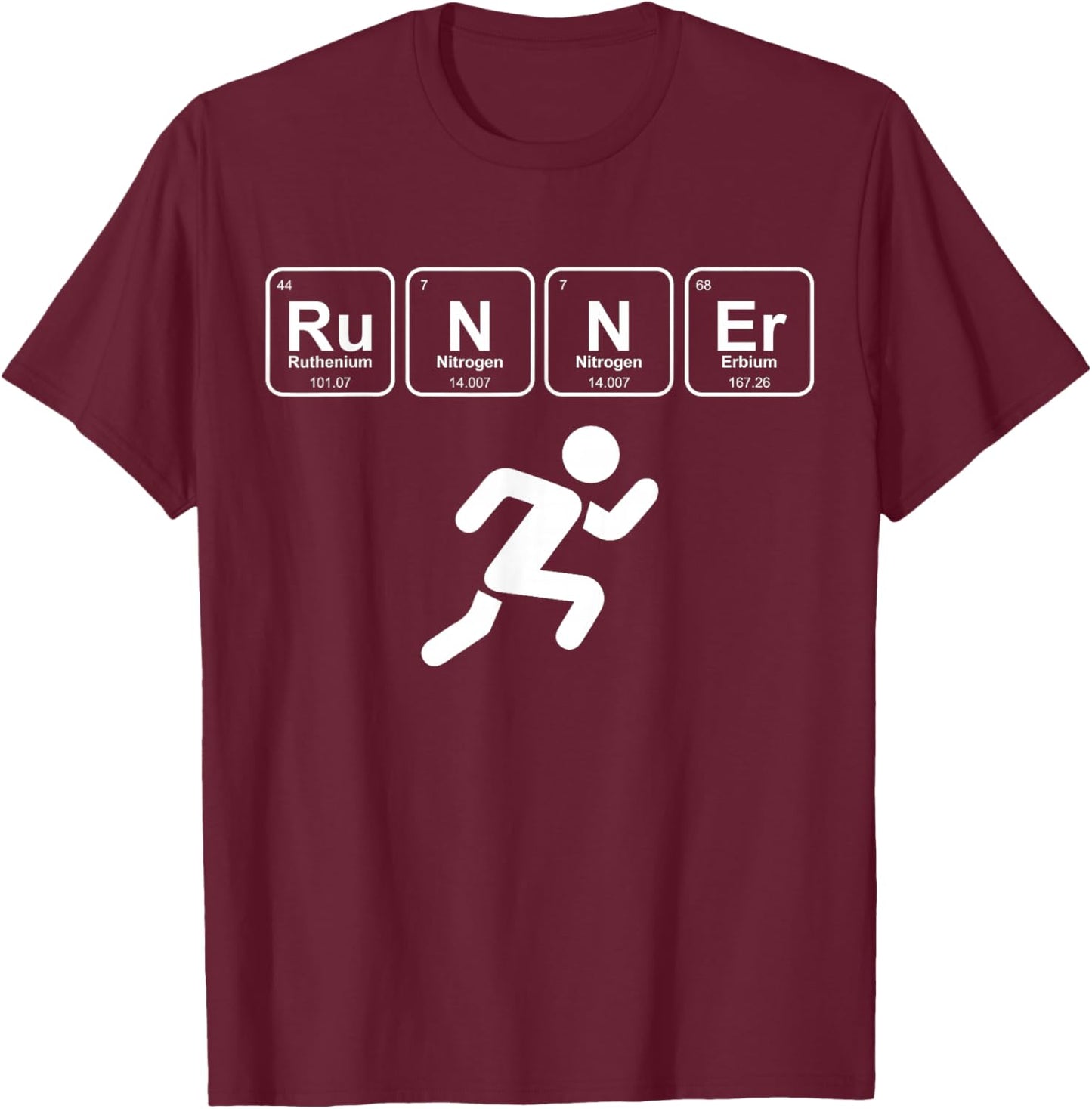 Runner Periodic Table Funny Running Marathon Lovers Outfit T-Shirt - T-Shirt | Maroon