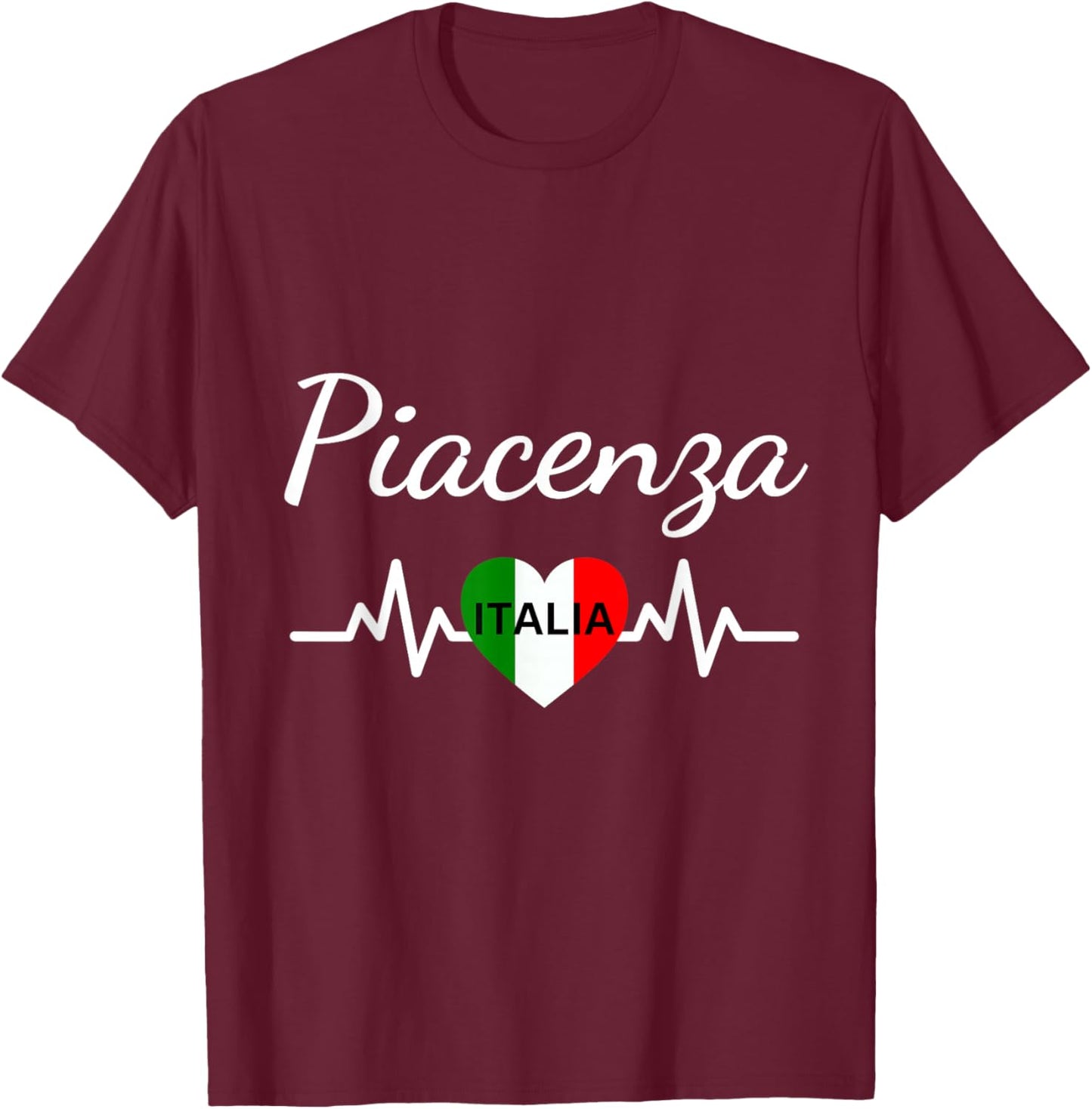 Piacenza Italy Flag Italia Souvenir Matching Italian T-Shirt - T-Shirt | Maroon