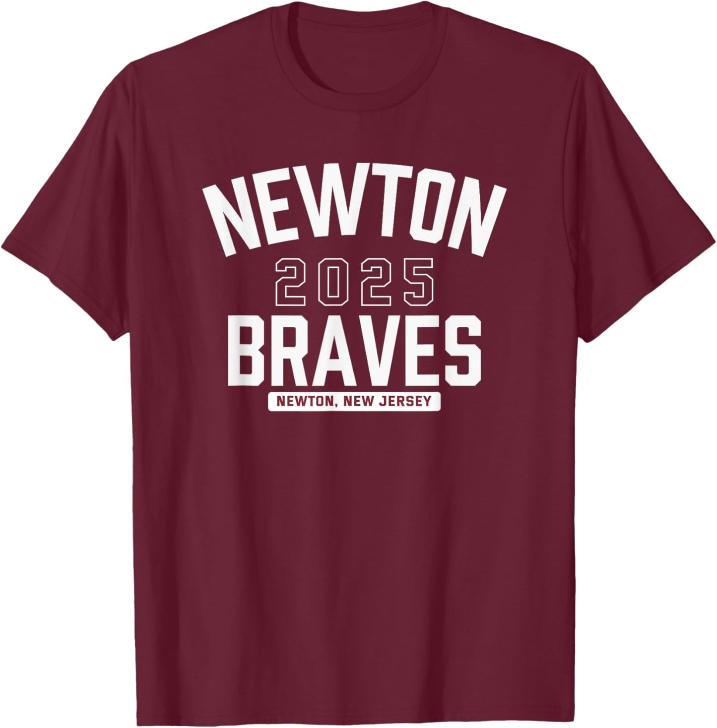 Newton Braves Newton, New Jersey 2025 T-Shirt - T-Shirt | Maroon