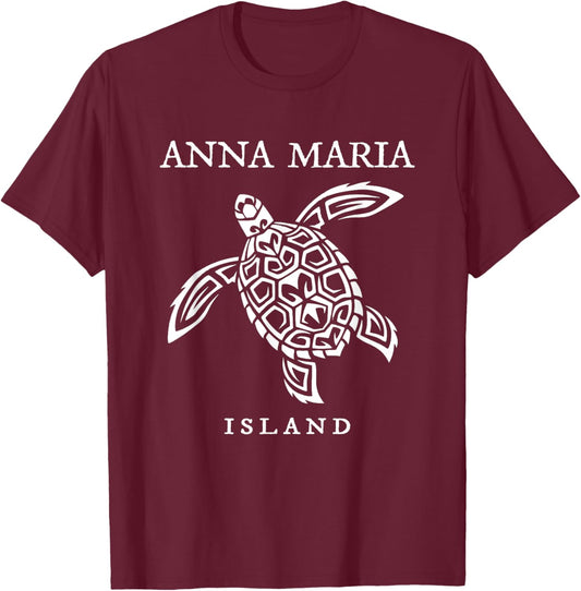 Anna Maria Island Florida Sea Turtle Vacation Souvenir T-Shirt - T-Shirt | Maroon