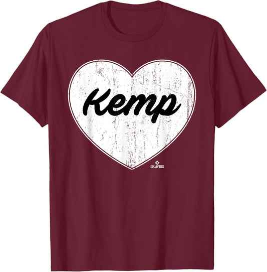 Distressed Heart Otto Kemp Prospect Baseball Fan Gear T-Shirt - T-Shirt | Maroon