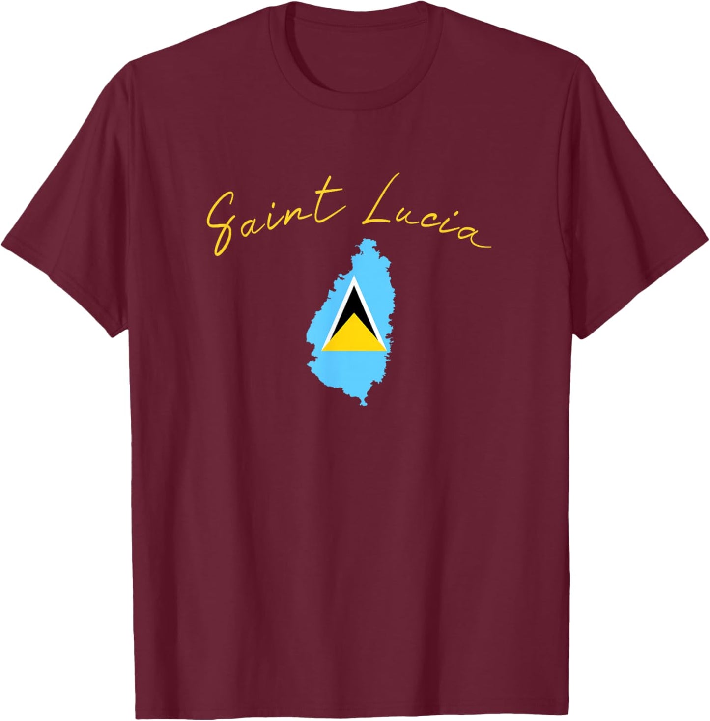 Saint Lucia Flag Pride - Saint Lucian T-Shirt - T-Shirt | Maroon