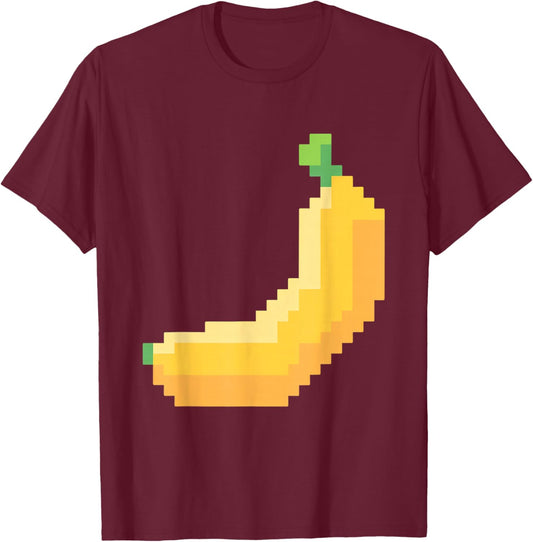 Retro Arcade Gamer 80s 8 bit Banana Costume T-Shirt - T-Shirt | Maroon