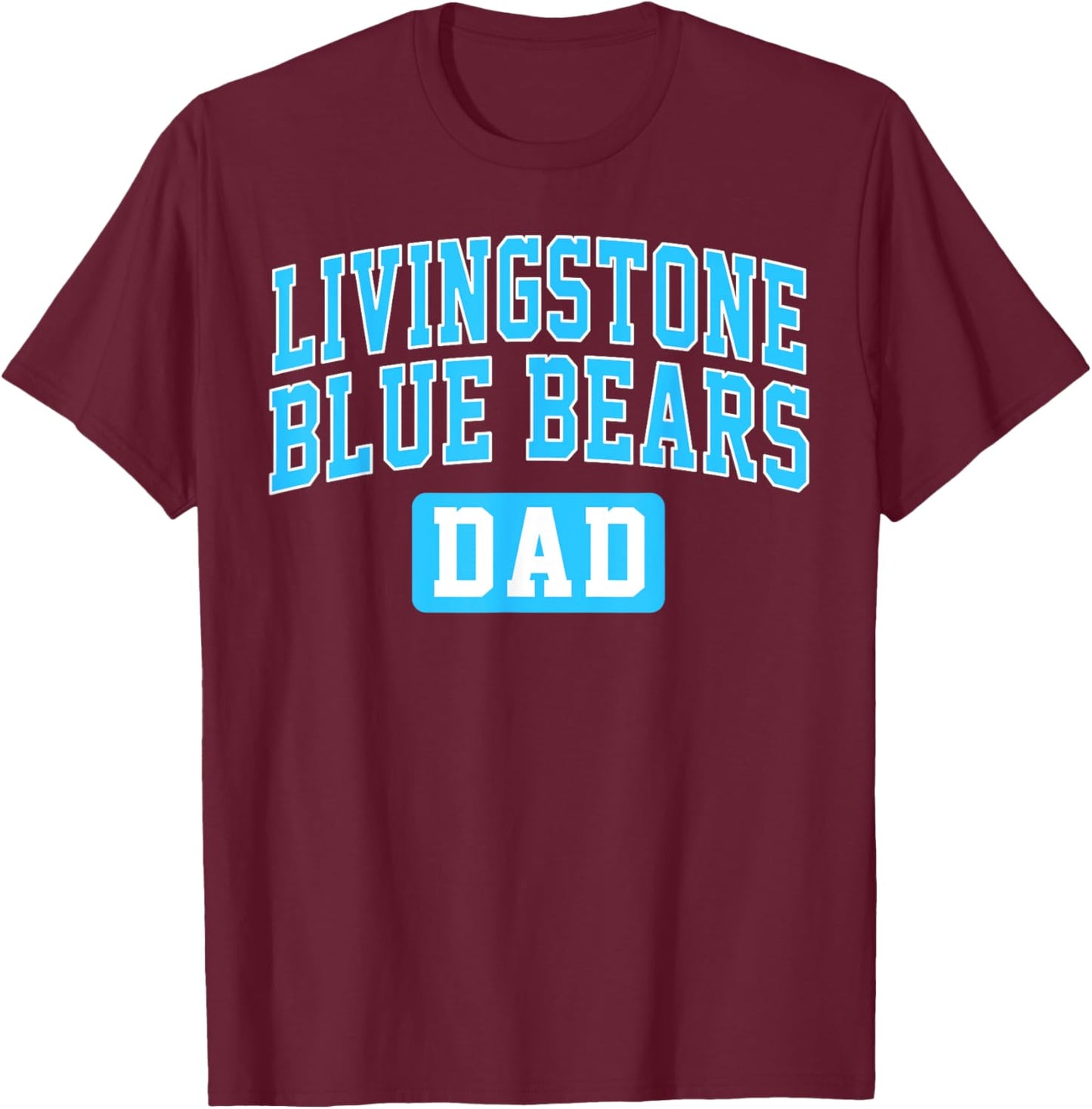 Livingstone College Blue Bears Dad Arch Vintage Design T-Shirt - T-Shirt | Maroon