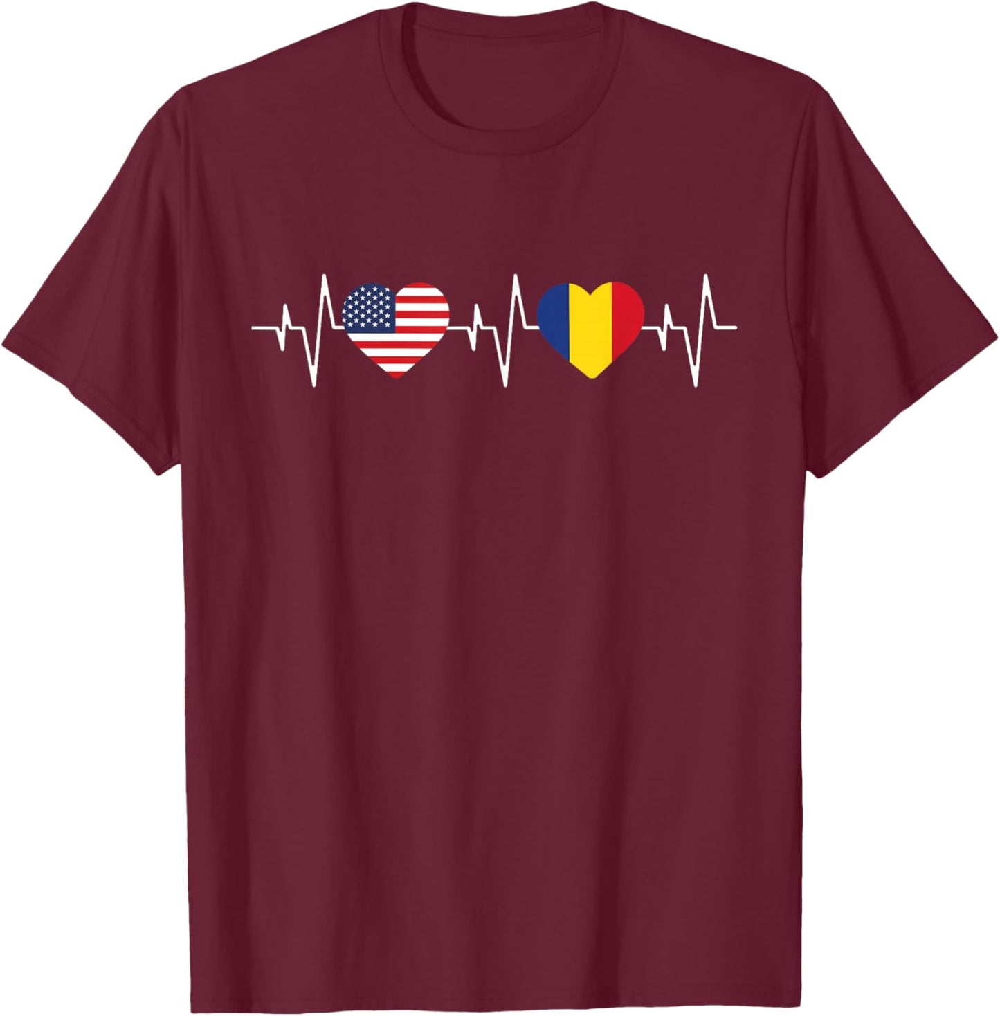 Romanian heritage USA Romania American Flag Romanian Flag T-Shirt - T-Shirt | Maroon