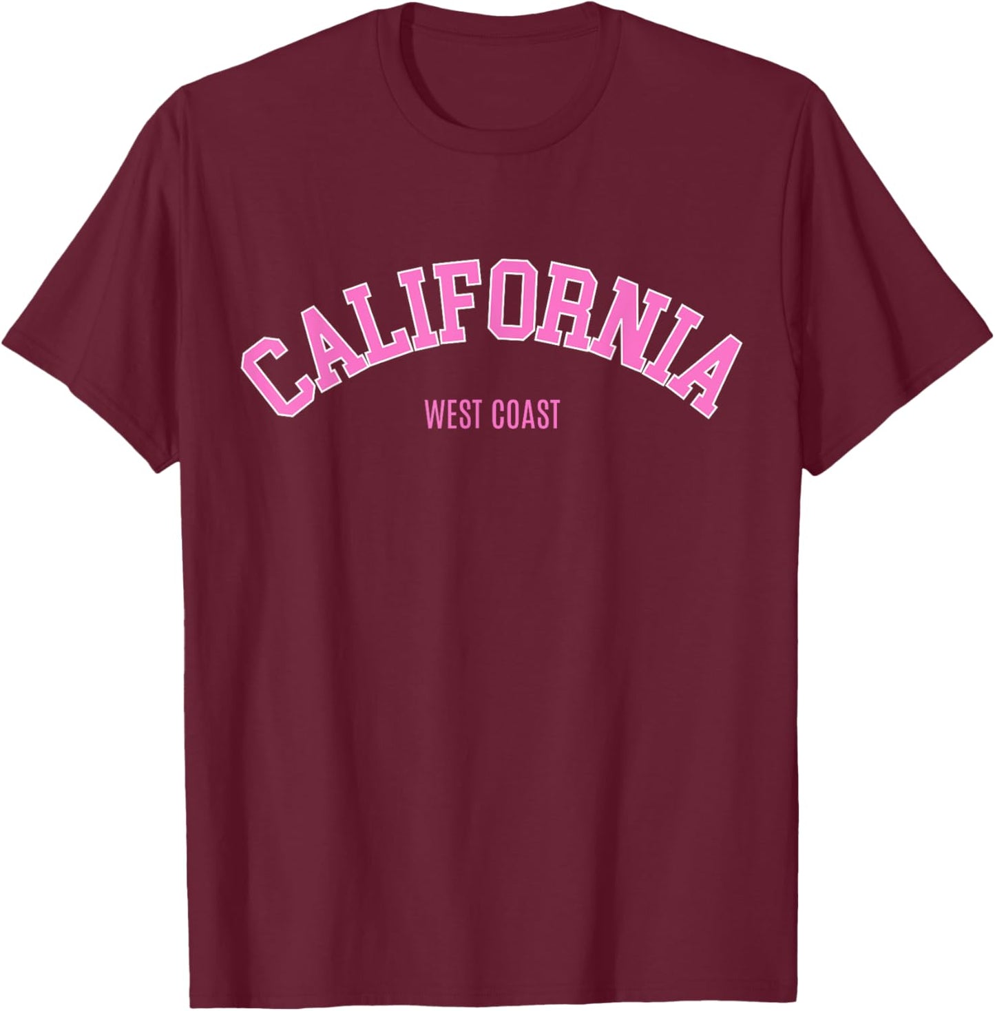 California Women's Graphic Summer Tops Vintage T-Shirt - T-Shirt | Maroon