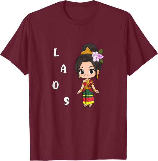 Laos Lao Laotian Happy Lao New Year Pim Mai Lao T-Shirt - T-Shirt | Maroon
