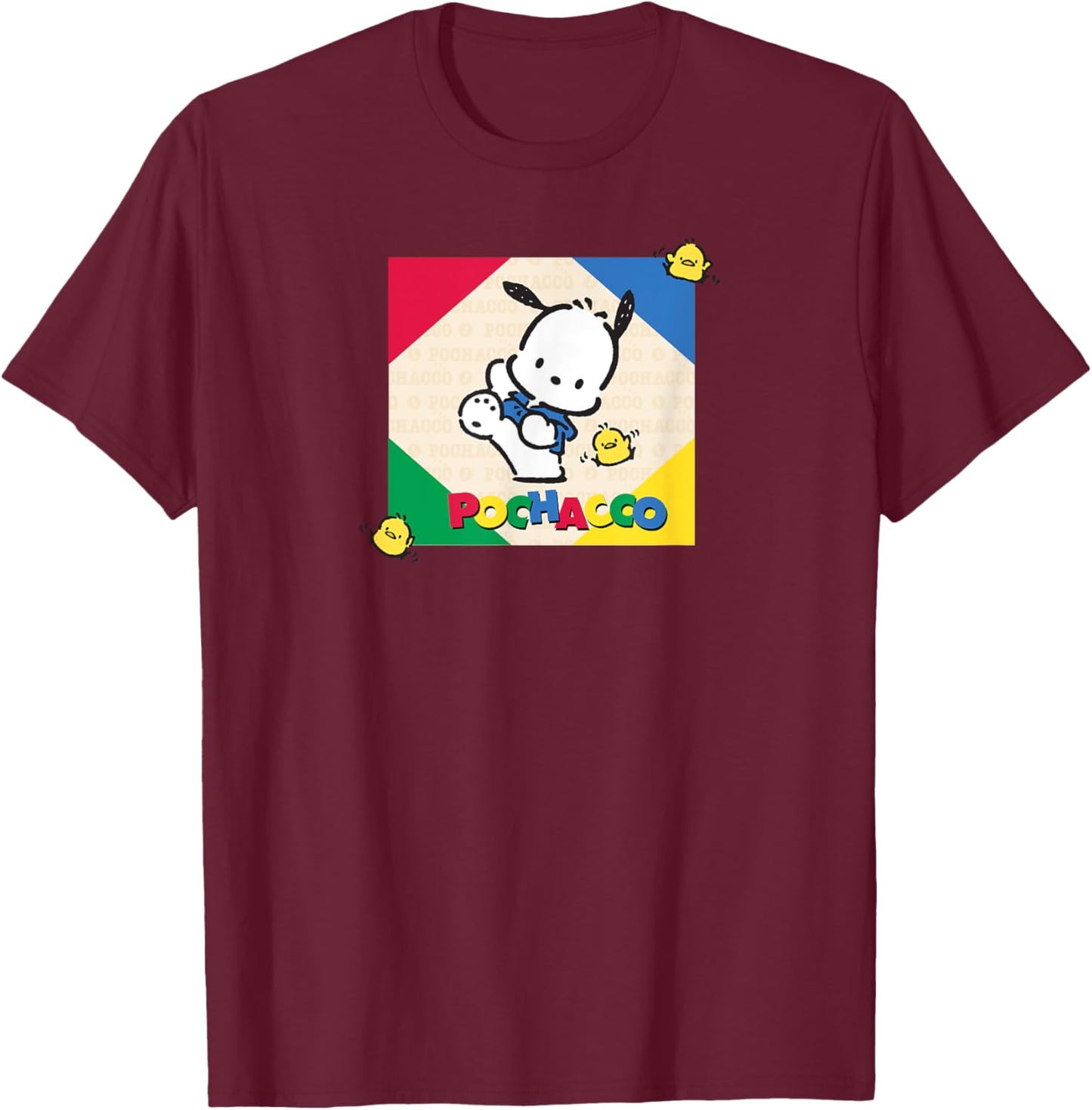 Pochacco Get Active T-Shirt - T-Shirt | Maroon