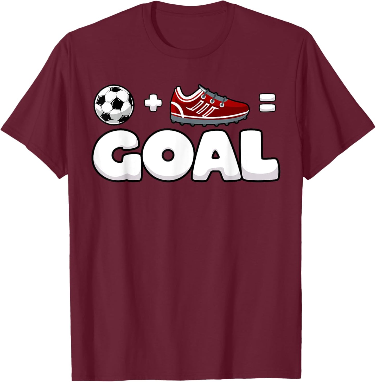 Funny Soccer Player Math Goal Lover Humor Boys Girls Outfit T-Shirt - T-Shirt | Maroon