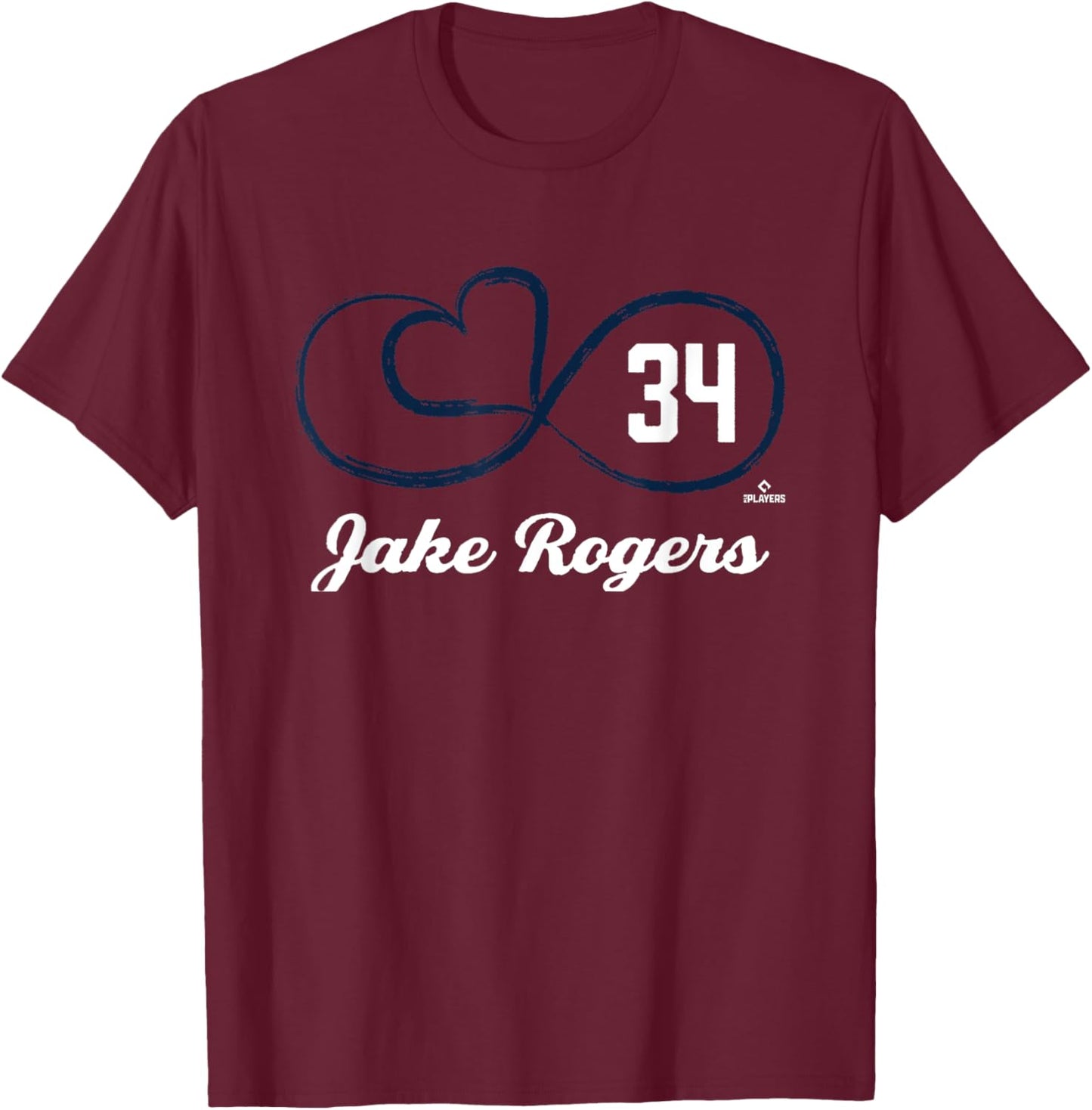 Infinity Love Jake Rogers Detroit Baseball MLBPA T-Shirt - T-Shirt | Maroon