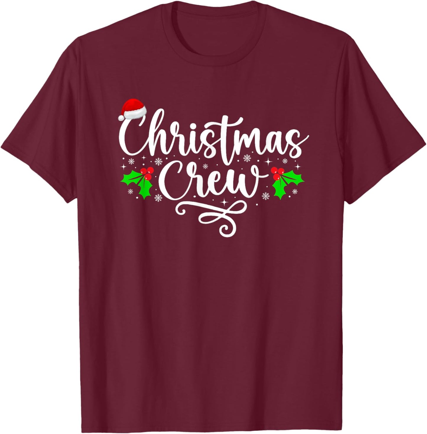Christmas Crew Xmas Light Matching Family Pajama Funny Xmas T-Shirt - T-Shirt | Maroon