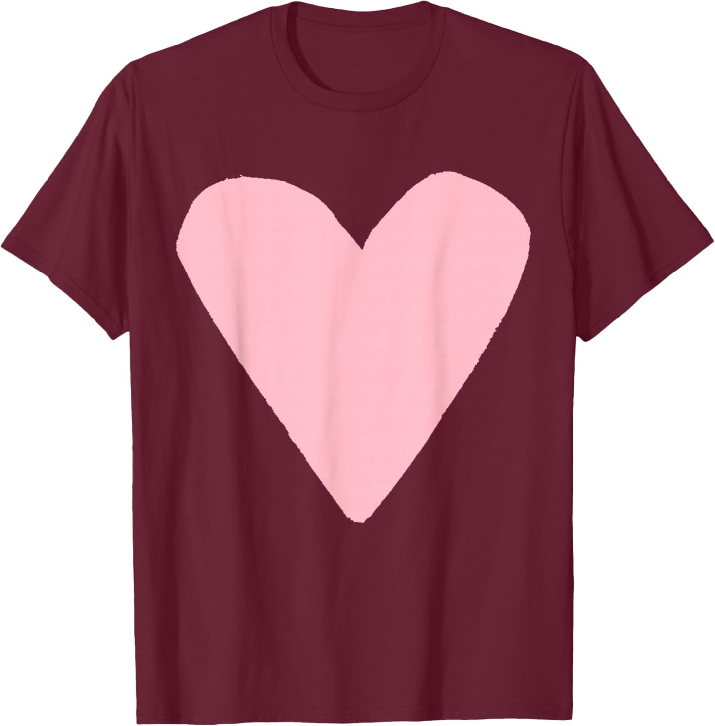 Cute Light Pink Heart T-Shirt - T-Shirt | Maroon