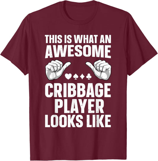 Cribbage Art Women Cribbage Board Cribbage Players T-Shirt - T-Shirt | Maroon