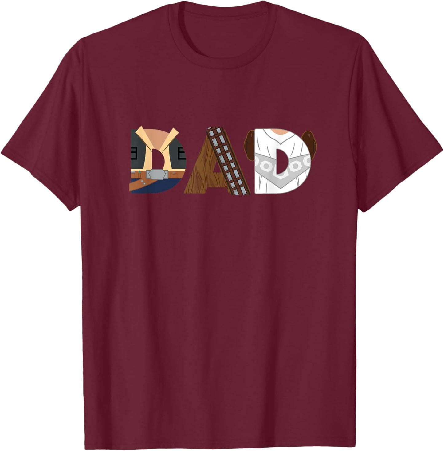 Star Wars Han Solo Chewbacca Leia Dad Father’s Day Birthday T-Shirt - T-Shirt | Maroon