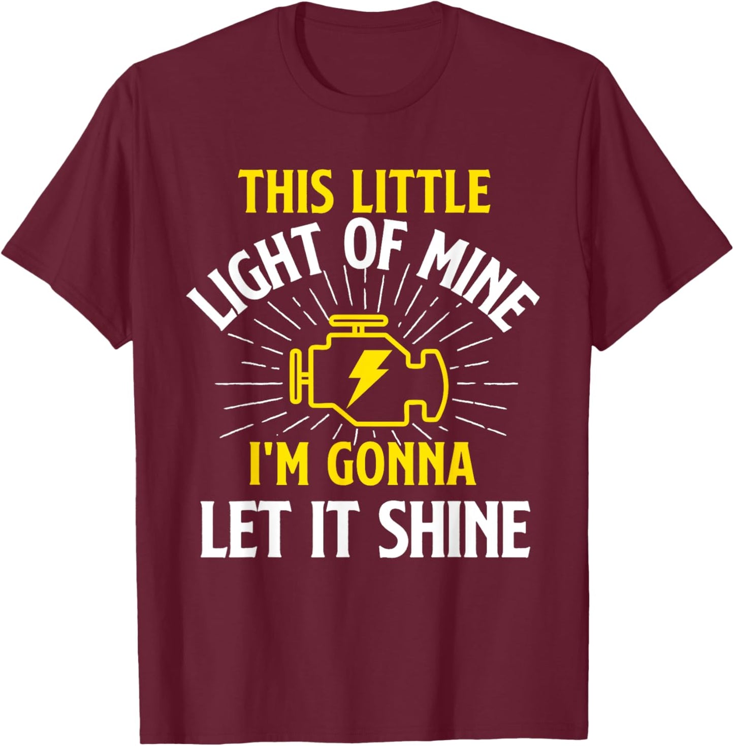 Engine Control Light - Car Guy Auto Mechanic T-Shirt - T-Shirt | Maroon
