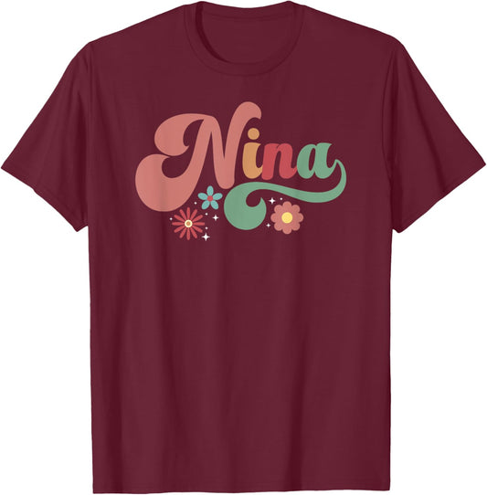 Nina Proud Nina Grandma Nina Grandmother T-Shirt - T-Shirt | Maroon