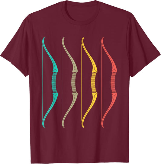 Vintage Archery With Bow Funny Classic Archers Bowman Outfit T-Shirt - T-Shirt | Maroon