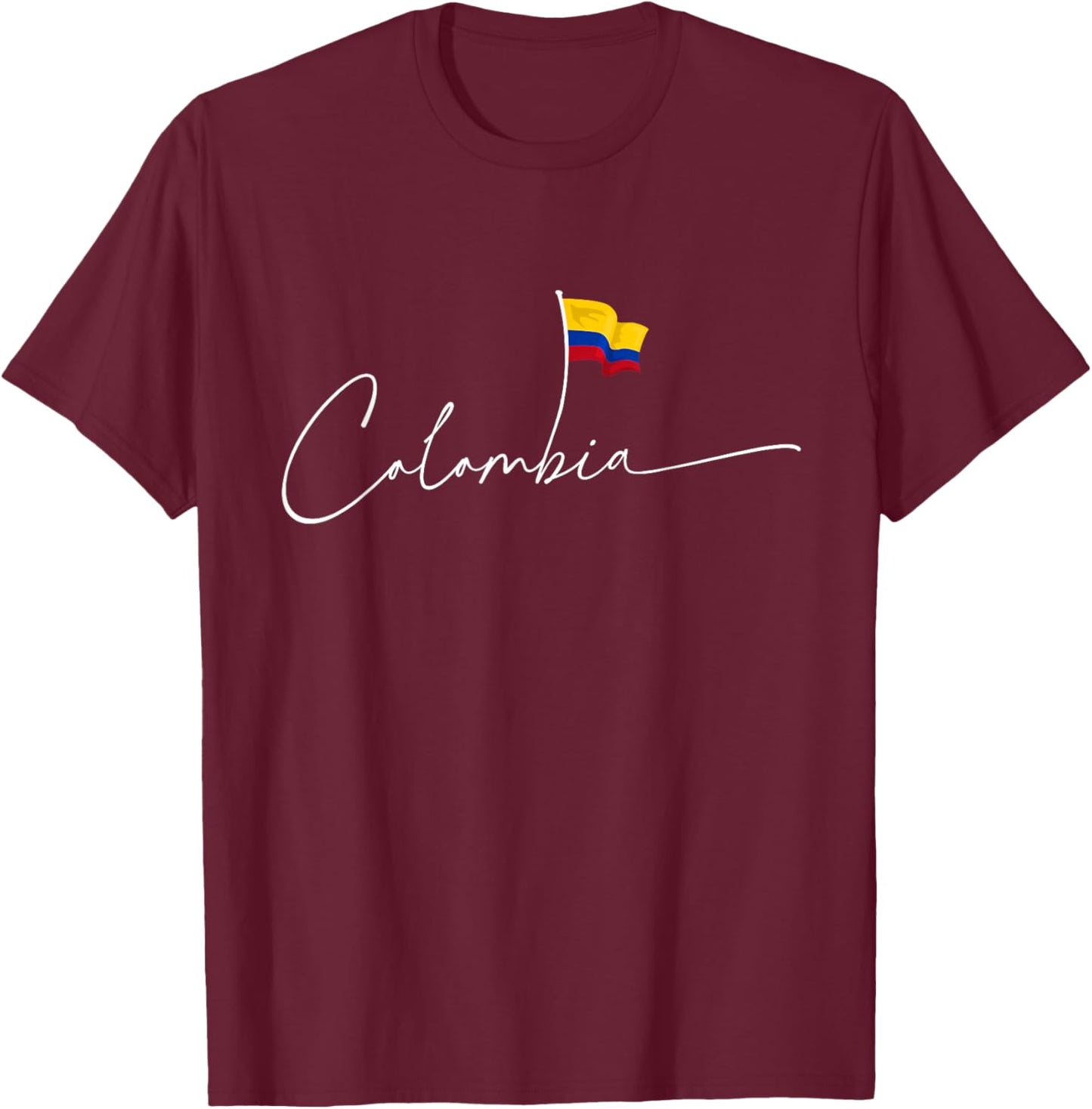 Colombia Pride Flag Colombian National Expat T-Shirt - T-Shirt | Maroon
