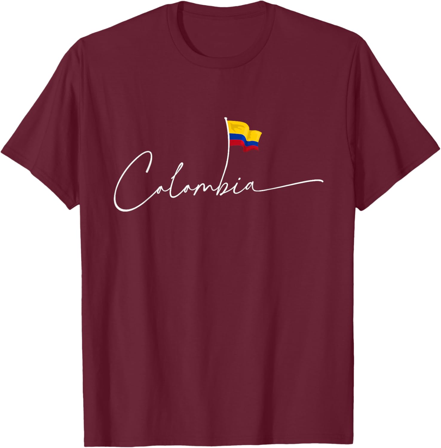 Colombia Pride Flag Colombian National Expat T-Shirt - T-Shirt | Maroon