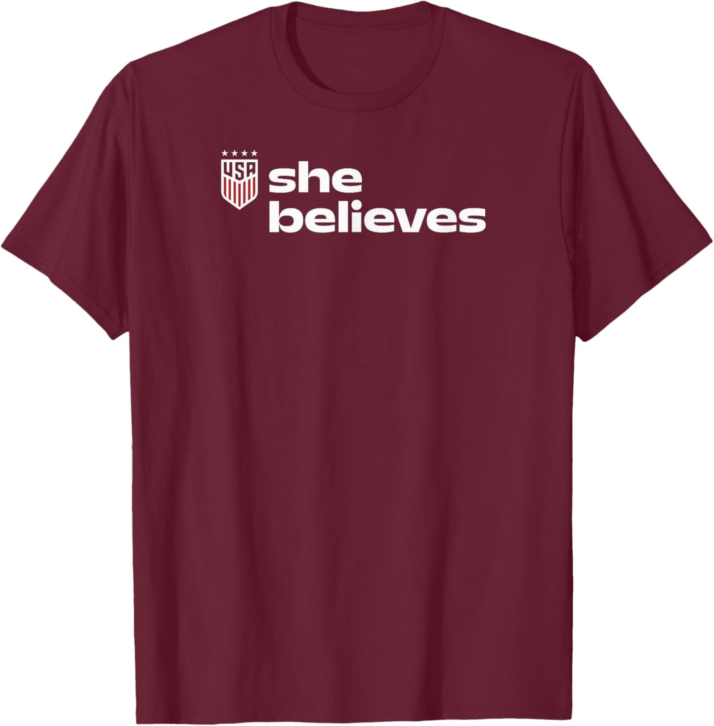 U.S. Soccer USWNT She Believes Cup 2026 Roster T-Shirt - T-Shirt | Maroon