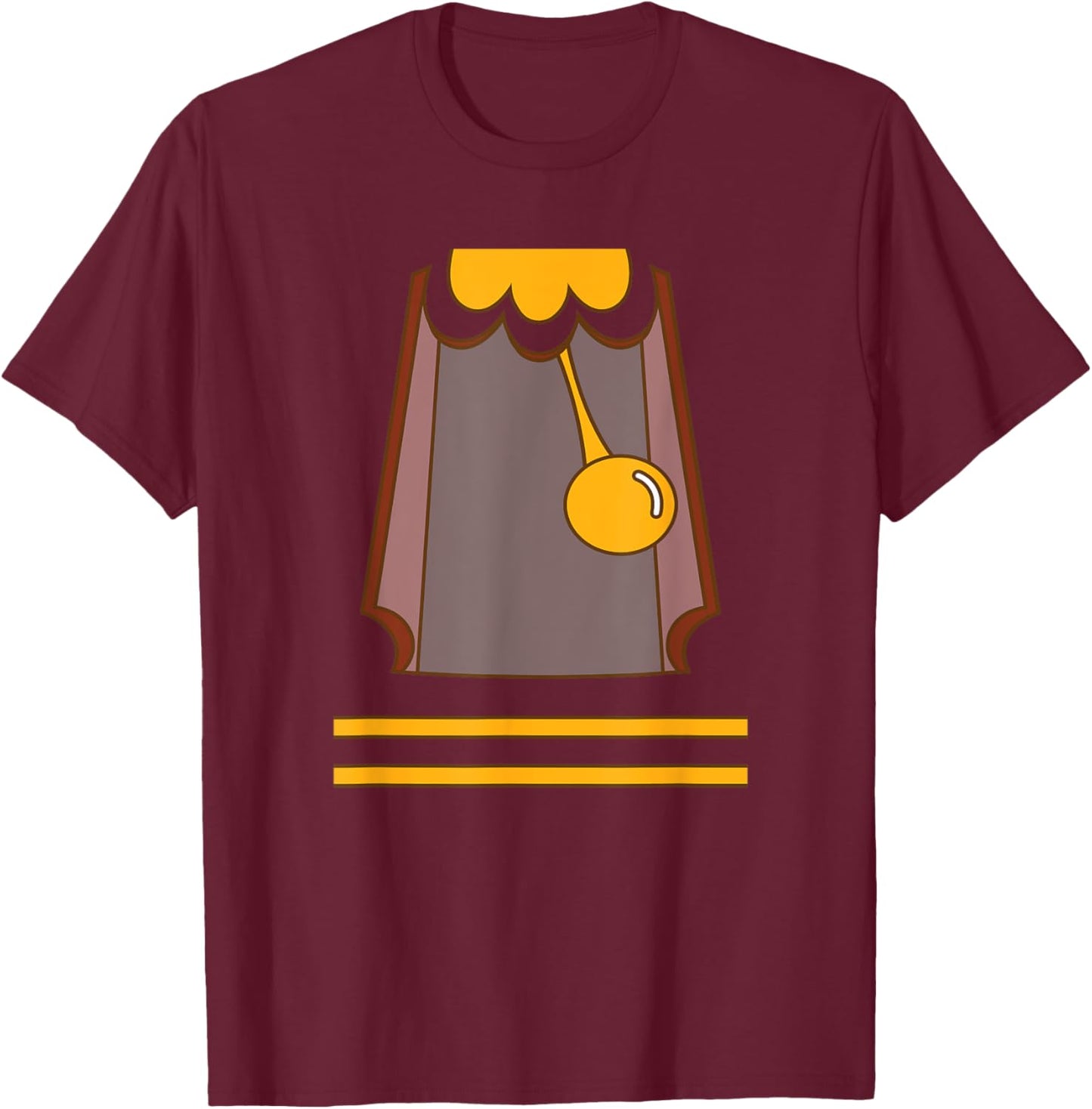 Pendulum Clock Cogsworth Easy Costume T-Shirt - T-Shirt | Maroon