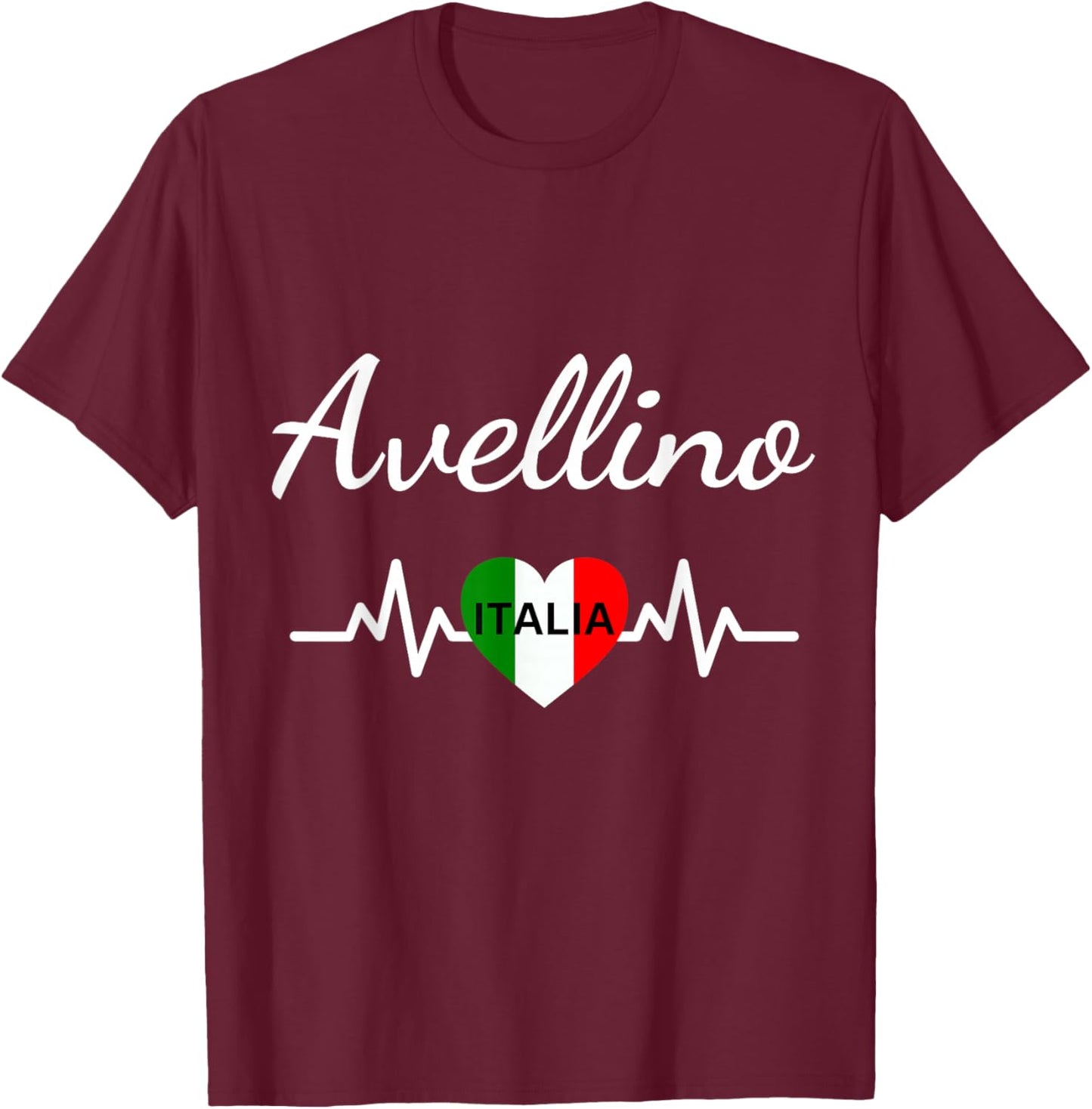 Avellino Italy Flag Italia Souvenir Matching Italian T-Shirt - T-Shirt | Maroon