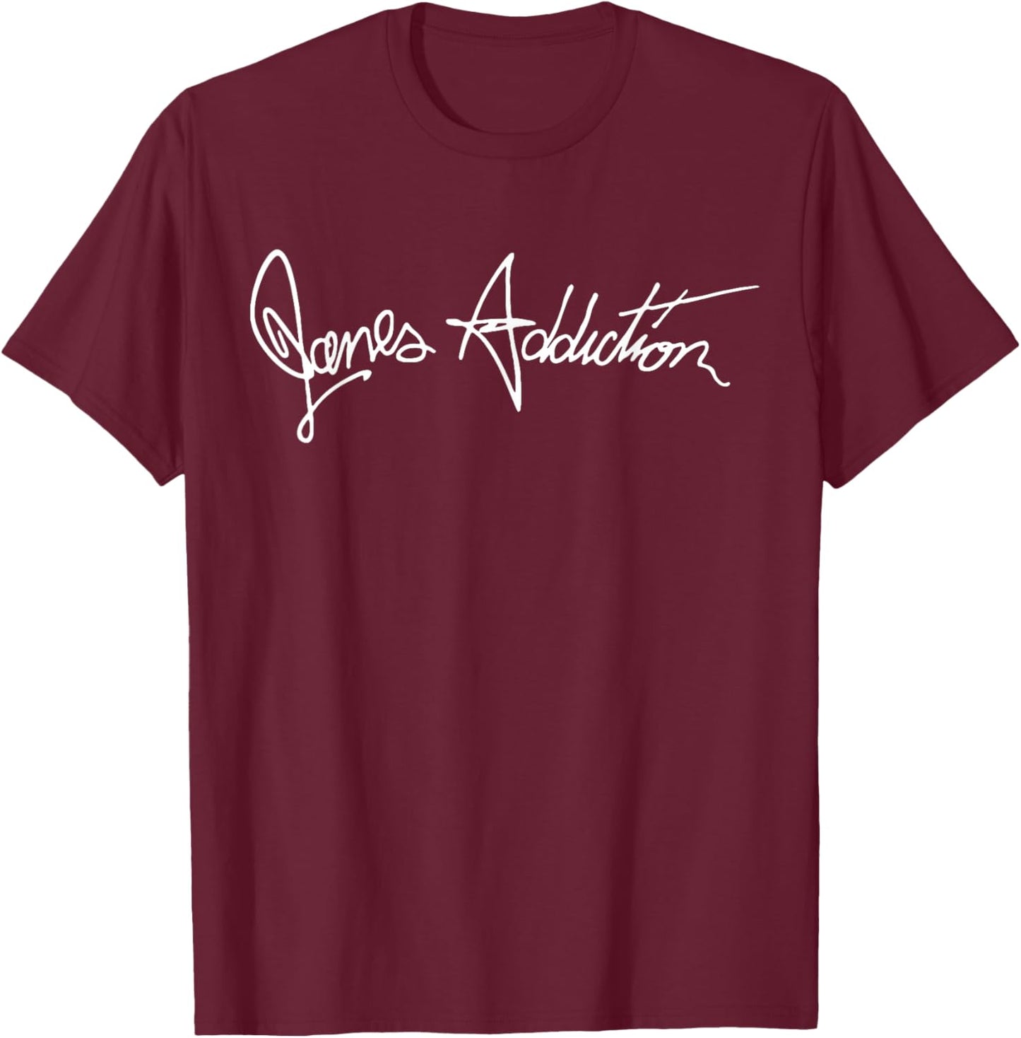 Jane’s Addiction – Classic Logo In Greys T-Shirt - T-Shirt | Maroon