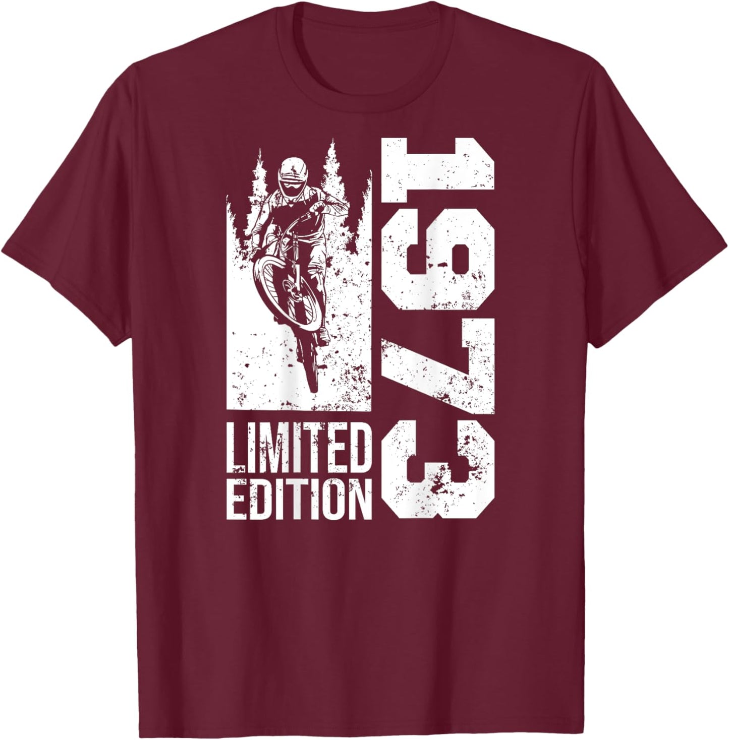 Vintage 1973 born Birthday cycling Mountain-Bike MTB-Bicycle T-Shirt - T-Shirt | Maroon