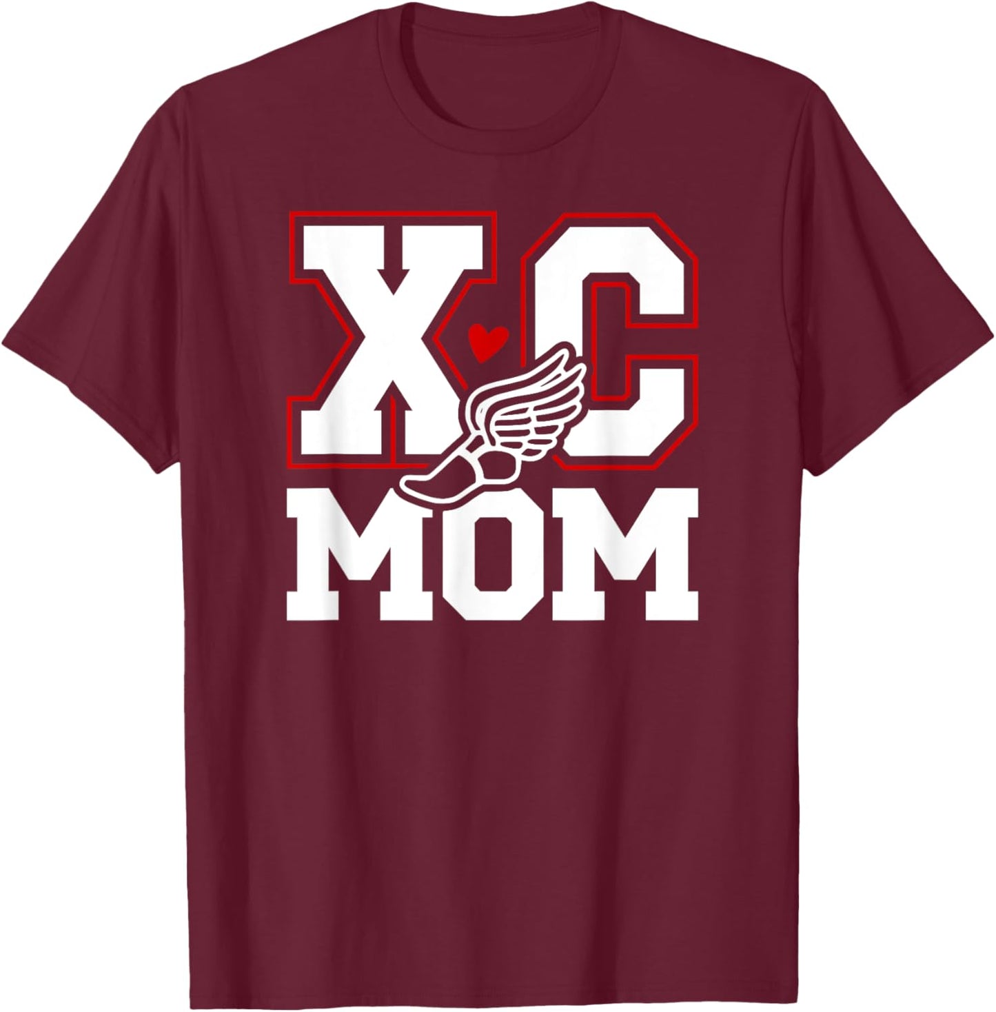 XC Mom Cross Country Mom Of A Cross Country Runner Mama T-Shirt - T-Shirt | Maroon