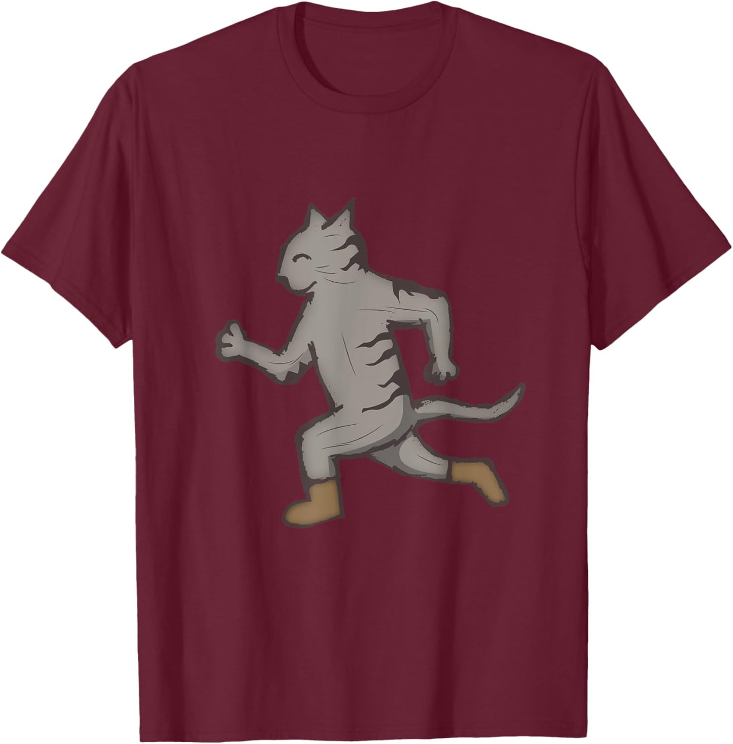 Cat jogging running T-Shirt - T-Shirt | Maroon