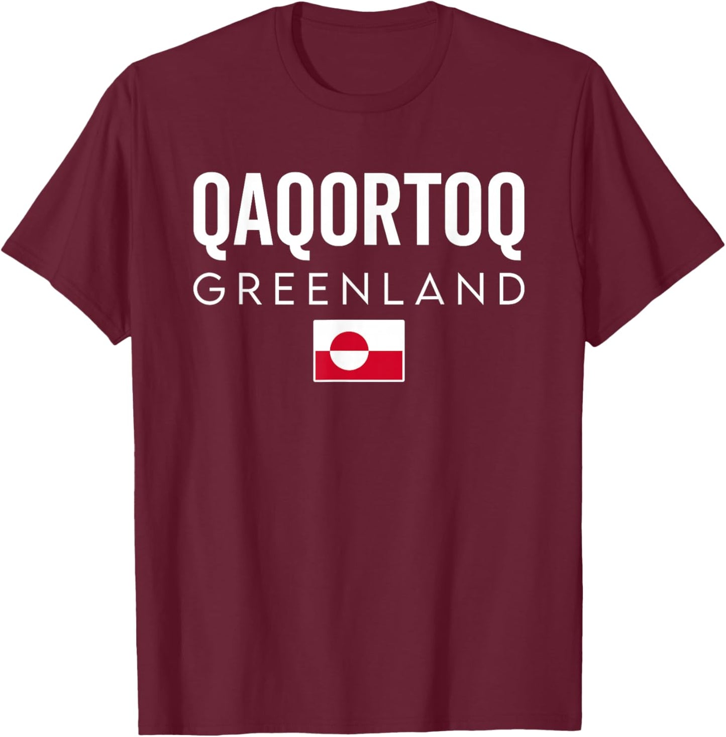 Qaqortoq Greenland Flag Vacation Travel Souvenir T-Shirt - T-Shirt | Maroon