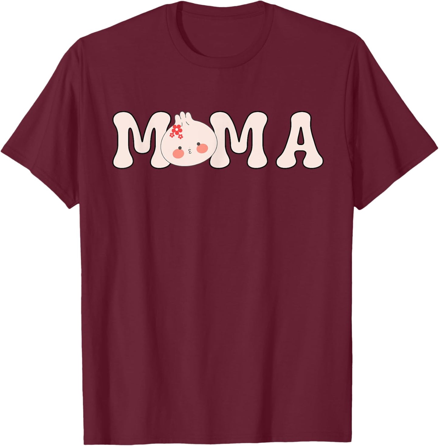 Mama Of The Dumpling First Birthday Baby Matching Top T-Shirt - T-Shirt | Maroon