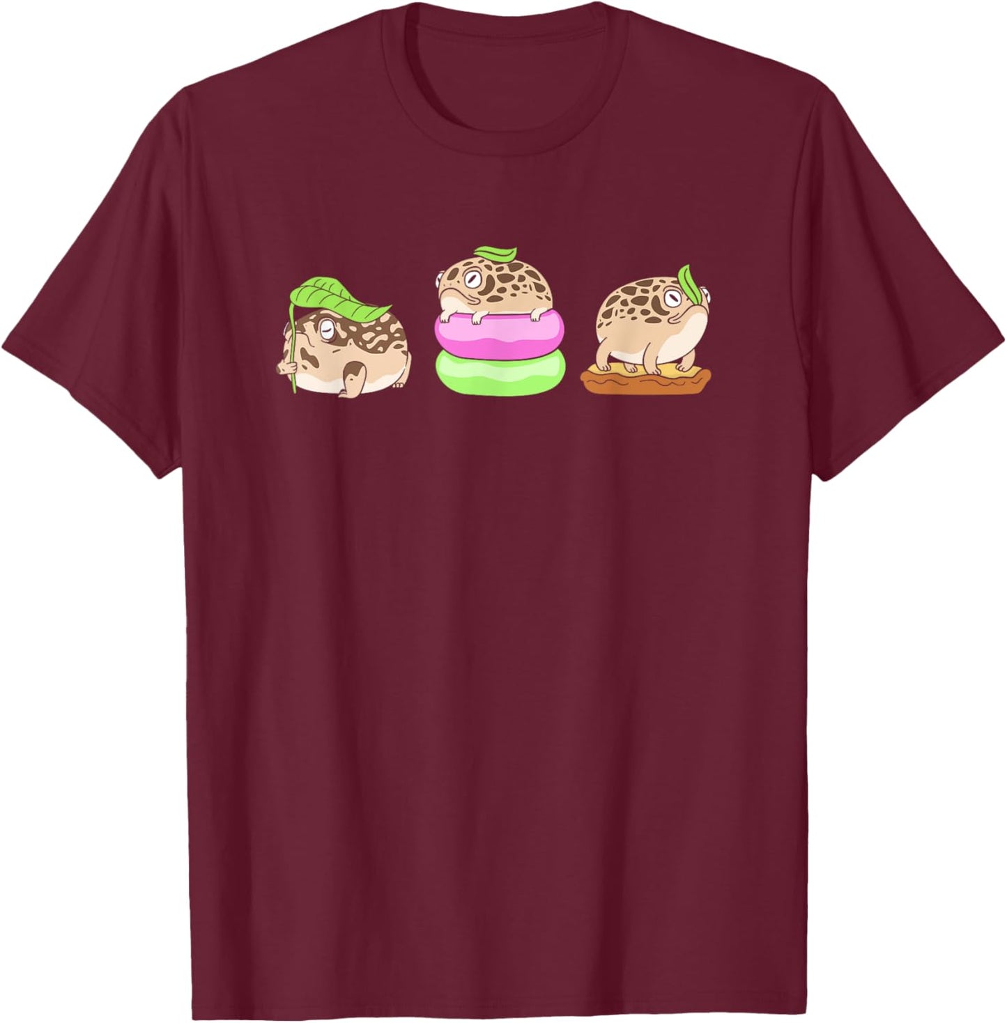 Cute Desert Rain Frog Lover Three Frogs T-Shirt - T-Shirt | Maroon