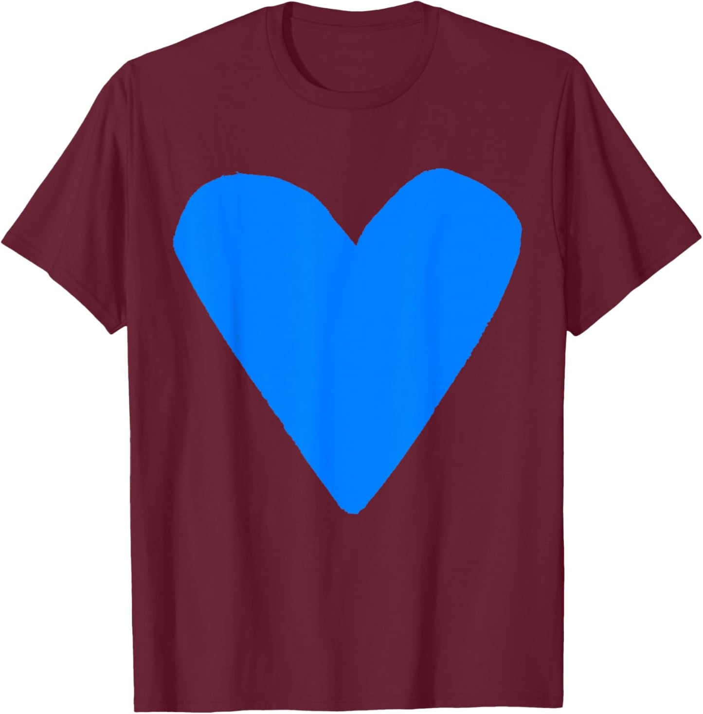 Cute Blue Heart T-Shirt - T-Shirt | Maroon