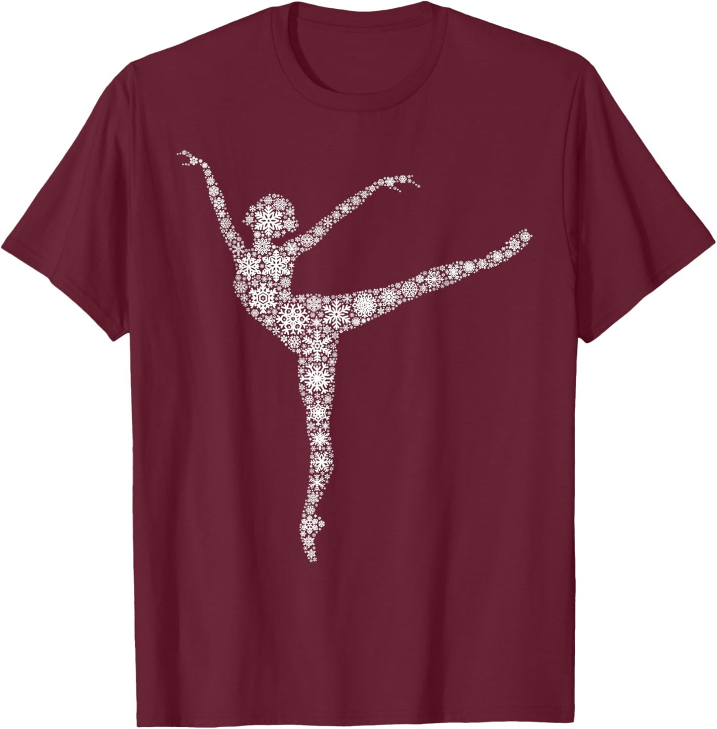 Snowflake Dancer Merry Christmas - Ballet Dance Ballerina T-Shirt - T-Shirt | Maroon
