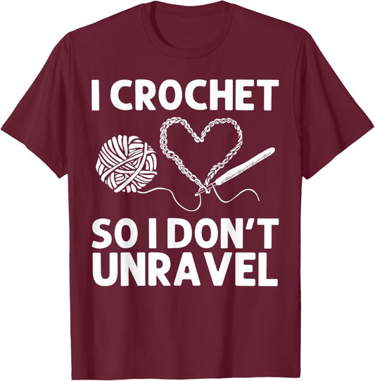 Funny Crochet Art Women Crocheting Lovers Crocheter T-Shirt - T-Shirt | Maroon