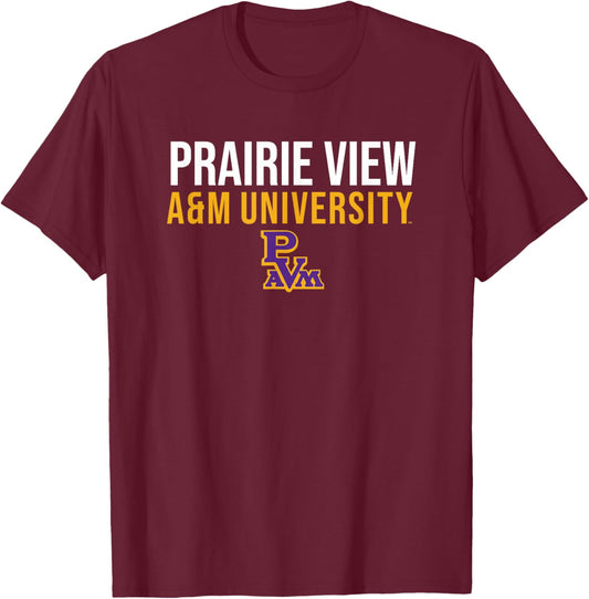 Prairie View A&M University Panthers Stacked T-Shirt - T-Shirt | Maroon