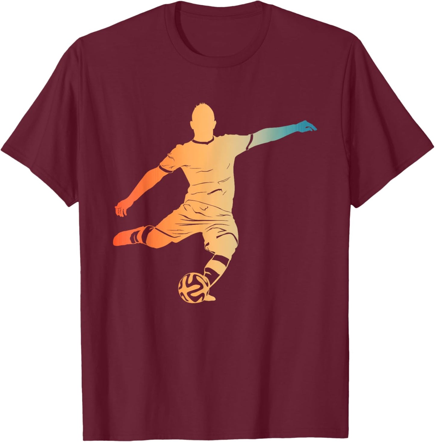Silhouette Soccer Player Goalkeeper Lover Soccer Boy T-Shirt - T-Shirt | Maroon