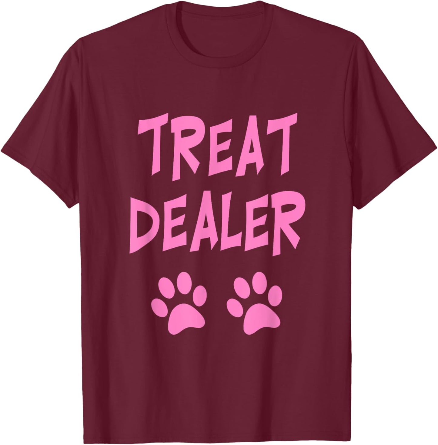 Redds Threads -Adults Paw - Black, Small - Modern, Letter Print - Dog Lovers T-Shirt - T-Shirt | Maroon