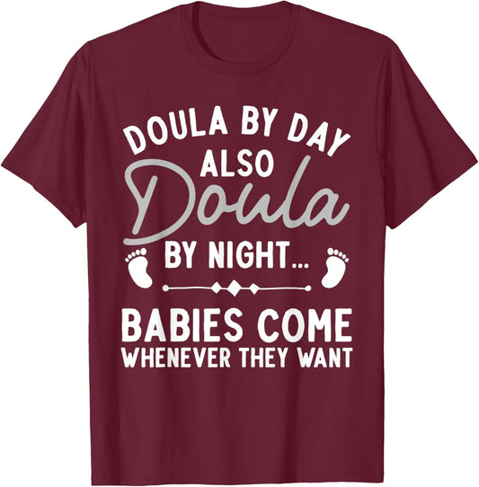 Doula Art Girl Labor & Delivery Birth Worker Doula T-Shirt - T-Shirt | Maroon