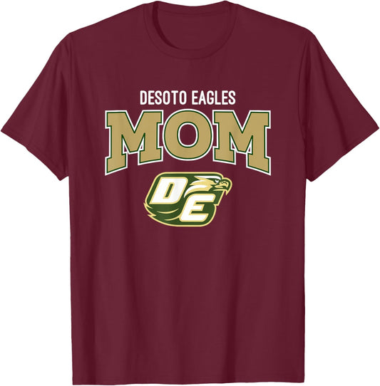 Desoto Eagles Logo Mom HS T-Shirt - T-Shirt | Maroon