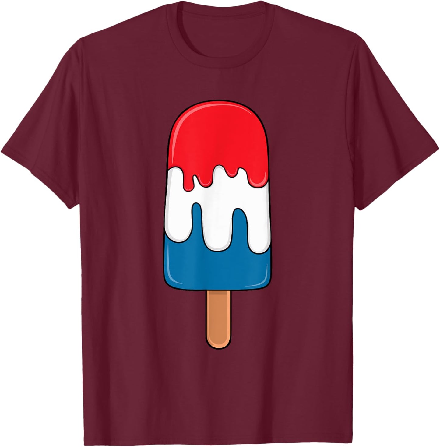 Popsicle Funny Summer Snacks Gelato Ice Popsicle Lovers T-Shirt - T-Shirt | Maroon