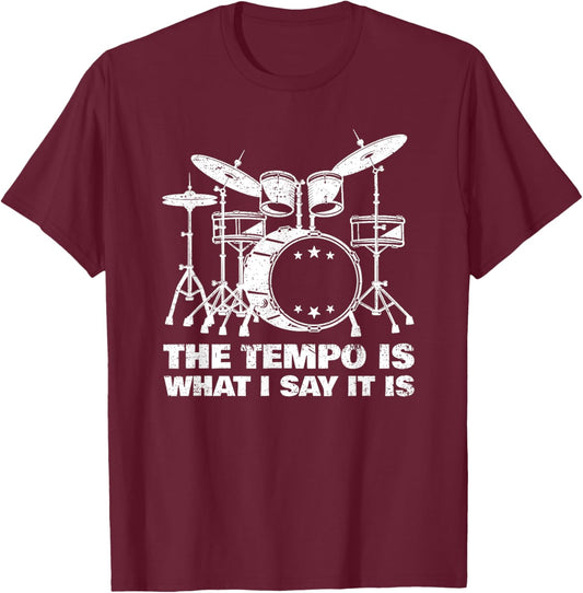 Funny Drumming Art Women Drumline Drum Set Drummer T-Shirt - T-Shirt | Maroon