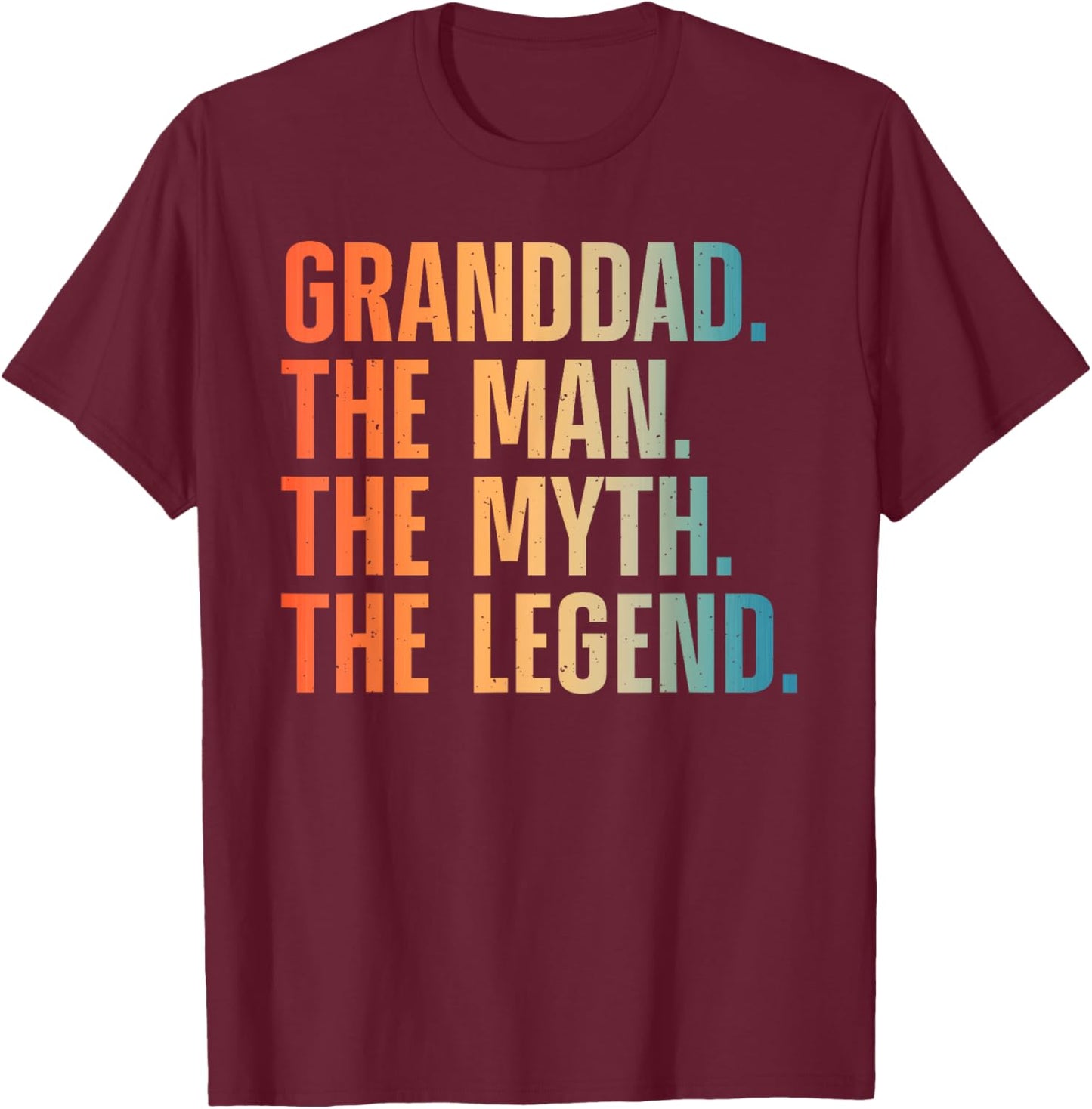 Granddad Art For Grandpa Grandfather From Grandkids Granddad T-Shirt - T-Shirt | Maroon