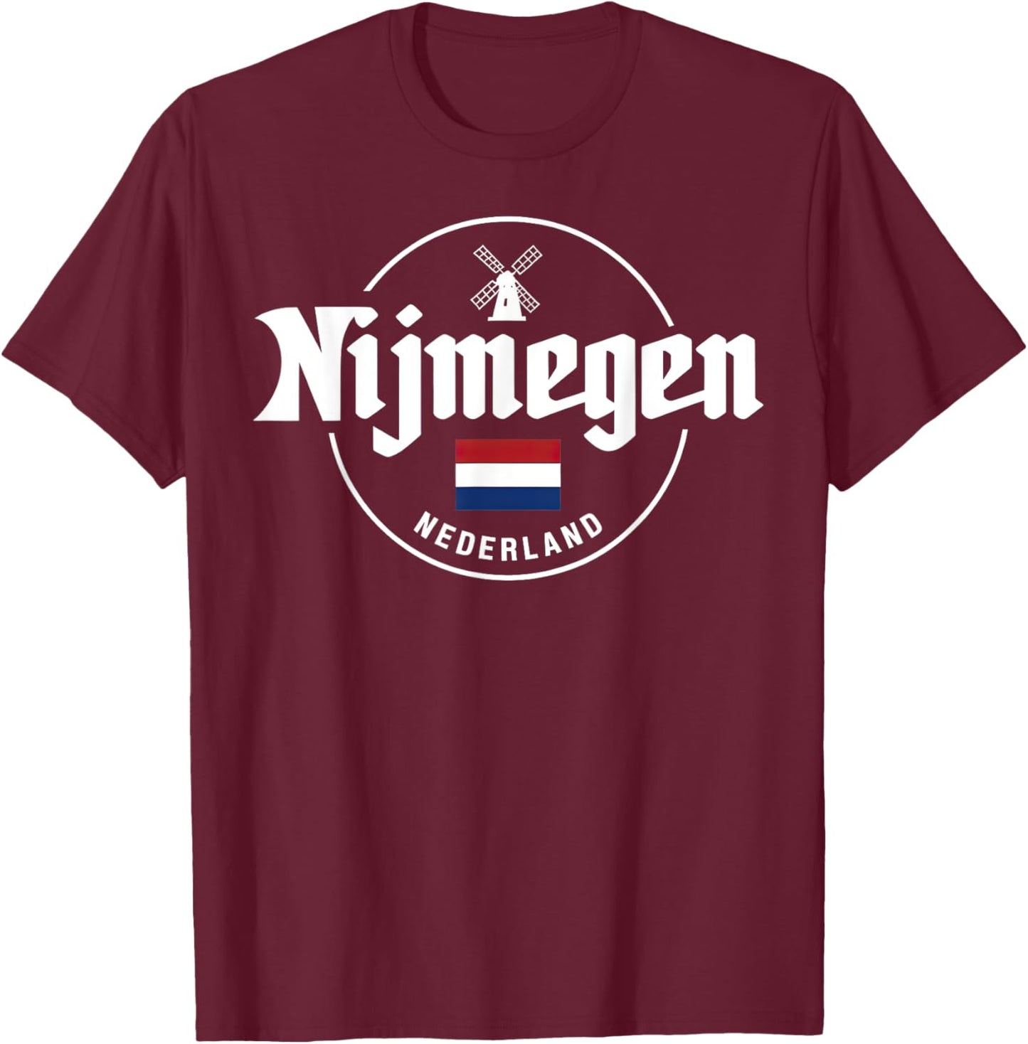 Nijmegen Nederland Windmill Pride Netherlands City T-Shirt - T-Shirt | Maroon