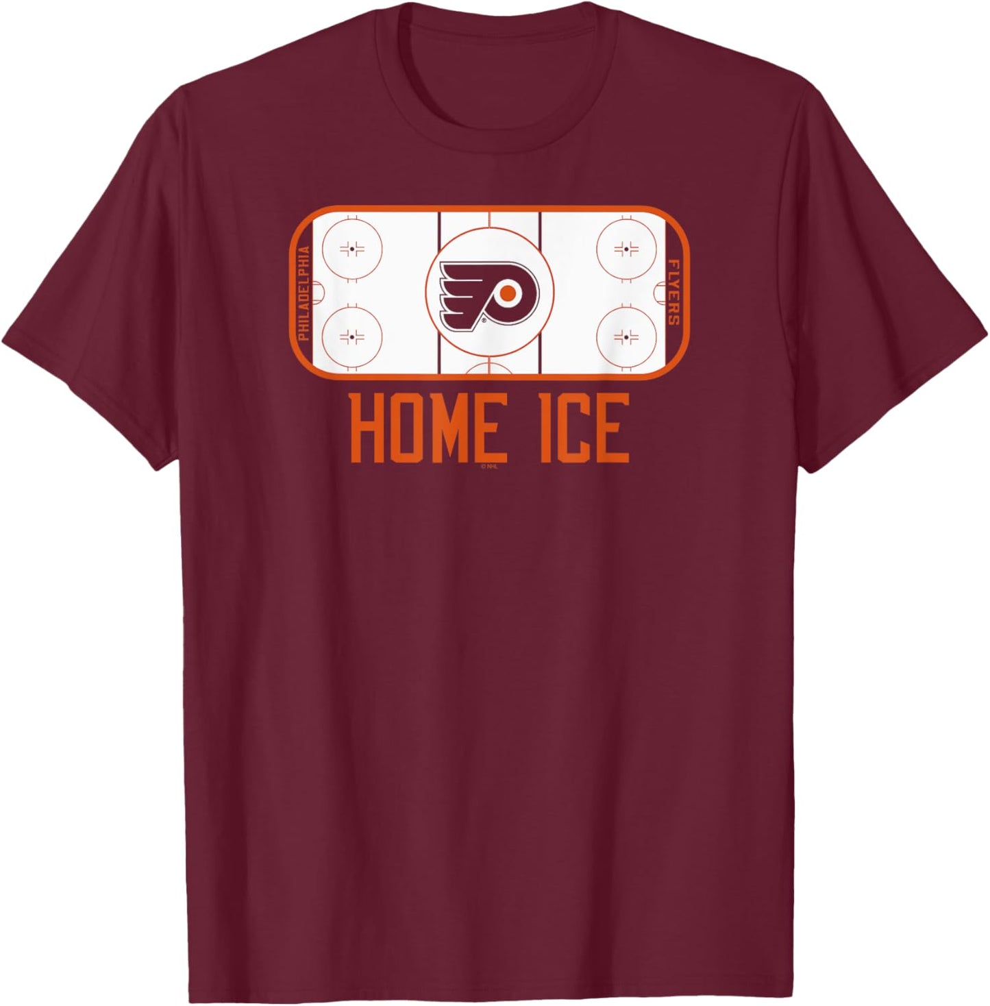Philadelphia Flyers Home Ice Black Officially Licensed T-Shirt - T-Shirt | Maroon